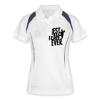 Best team ever - Handball - Frauen Polo atmungsaktiv - Weiß/Navy - Vorne