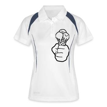 ice cream chocolate vanilla ice cream eat delicious hunger like that - Women's Polo breathable - white/navy - Front