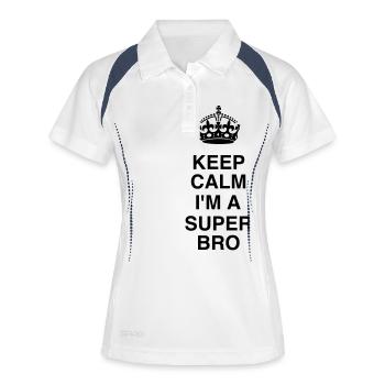 Bruder Brother Baby Geburtstag Geburt Familie - Frauen Polo atmungsaktiv - Weiß/Navy - Vorne