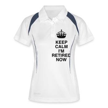retraite / retraité / retraitée / pension - Polo respirant Femme - blanc/marine - Devant