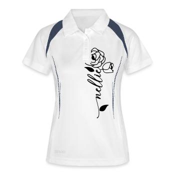 Nellie Nom Prénom Fleur - Polo respirant Femme - blanc/marine - Devant
