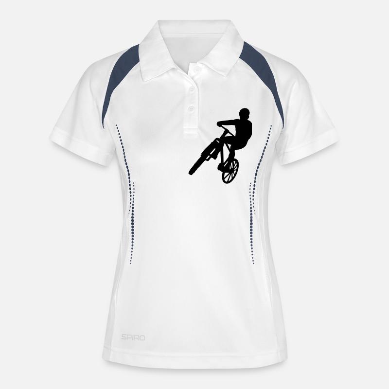 Biker - Polo respirant Femme - blanc/marine