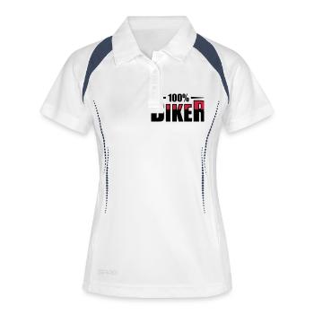 Motard Motard - Polo respirant Femme - blanc/marine - Devant