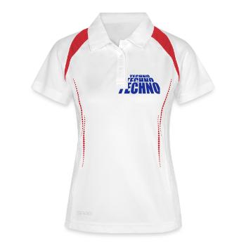 Techno Liebe Zitat Spruch Musik Party Feiern Logo - Frauen Polo atmungsaktiv - Weiß/Navy - Vorne