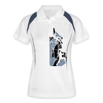 cracks scratches cool night moon sun evening team paa - Women's Polo breathable - white/navy - Front