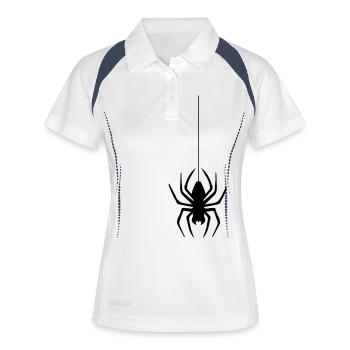 fil en rappel toile d'araignée araignée logo design dégoût - Polo respirant Femme - blanc/marine - Devant