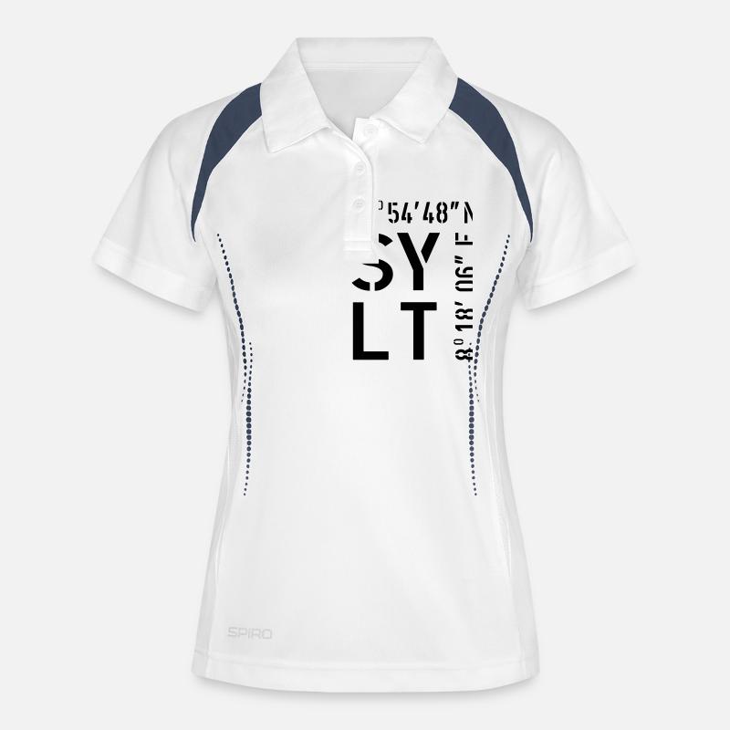 Sylt - Polo respirant Femme - blanc/marine