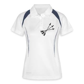 Pfeile - Frauen Polo atmungsaktiv - Weiß/Navy - Vorne