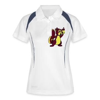 Eichhörmchen futter freude lieb - Frauen Polo atmungsaktiv - Weiß/Navy - Vorne
