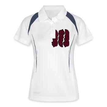 3 würstchen braune wurst fladen stinken scheiße ka - Frauen Polo atmungsaktiv - Weiß/Navy - Vorne
