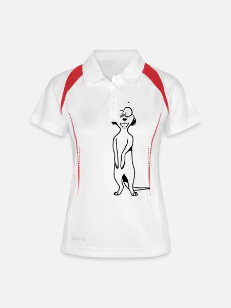 Meerkit cute sweet witty - Women's Polo breathable - white/navy