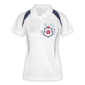 Paradise Hibiscus Flower - Women's Polo breathable - white/navy - Front