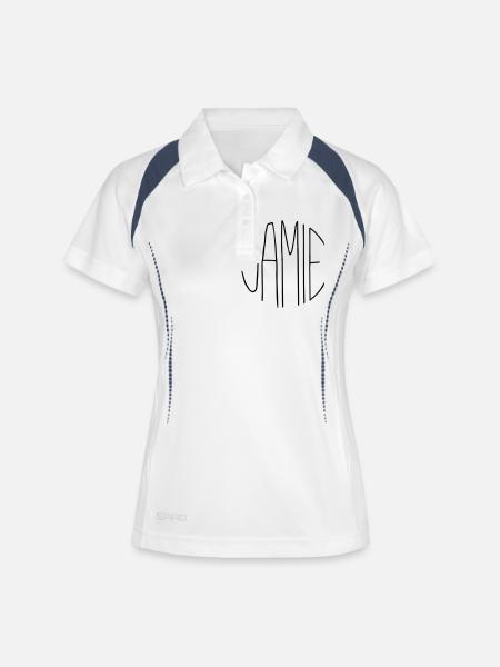Jamie - Women's Polo breathable - white/navy