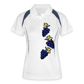 Weintrauben Symbol Trauben - Frauen Polo atmungsaktiv - Weiß/Navy - Vorne