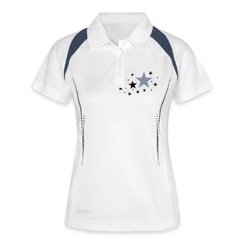Glamour étoiles Etoiles - Polo respirant Femme - blanc/marine - Devant