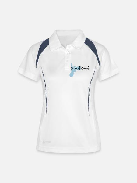 schulkind - Women's Polo breathable - white/navy