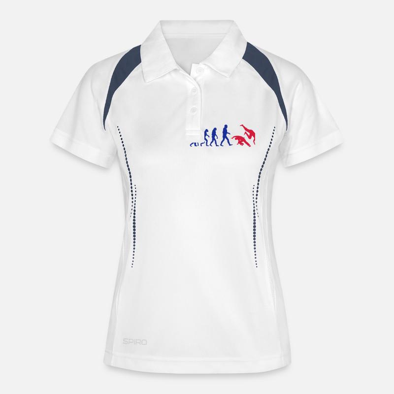 Capoeira Evolution logo - Frauen Polo atmungsaktiv - Weiß/Navy