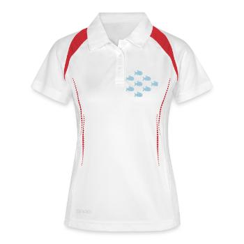 Poissons - Polo respirant Femme - blanc/marine - Devant
