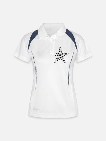 étoile - Polo respirant Femme - blanc/marine