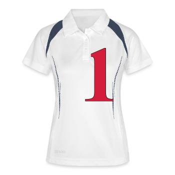 1 anniversaire - Polo respirant Femme - blanc/marine - Devant