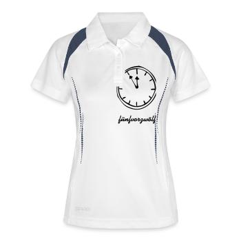 Uhr - Frauen Polo atmungsaktiv - Weiß/Navy - Vorne