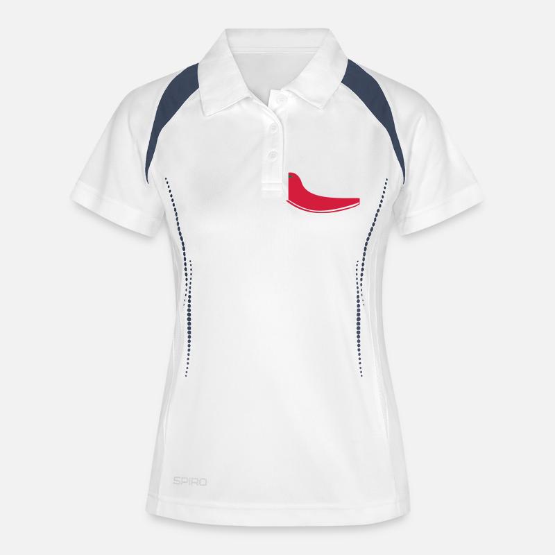 Red chili - Women's Polo breathable - white/navy