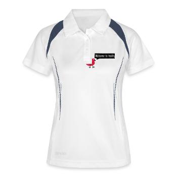lustig - Frauen Polo atmungsaktiv - Weiß/Navy - Vorne