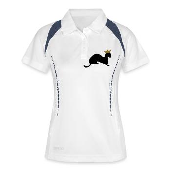 belette roi / king weasel (2c) - Polo respirant Femme - blanc/marine - Devant
