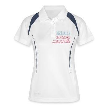 Limitierte Auflage GENDRE - Frauen Polo atmungsaktiv - Weiß/Navy - Vorne