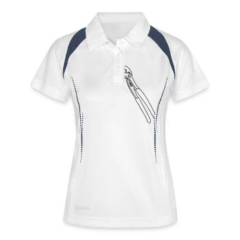 Rohrzange Schwedenzange - Frauen Polo atmungsaktiv - Weiß/Navy - Vorne