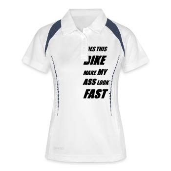 DOES THIS BIKE MAKE MY ASS LOOK FAST - Frauen Polo atmungsaktiv - Weiß/Navy - Vorne