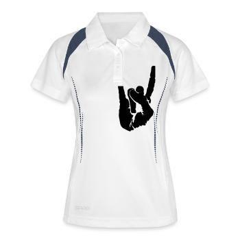 symbole du rock - Polo respirant Femme - blanc/marine - Devant