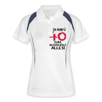 40 Geburtstag ü 40 Geschenk 40. - Frauen Polo atmungsaktiv - Weiß/Navy - Vorne