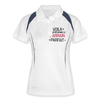 Patin / Pate / Patentochter / Patensohn - Frauen Polo atmungsaktiv - Weiß/Navy - Vorne