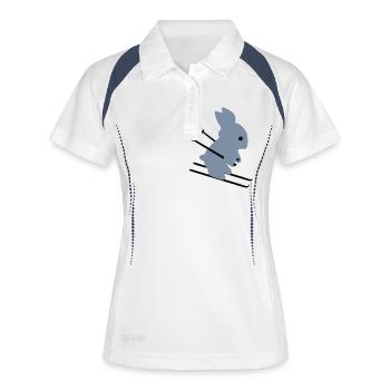 Ski lièvre - Polo respirant Femme - blanc/marine - Devant