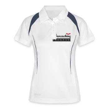 Geocaching Underground 2farbig transparent - Frauen Polo atmungsaktiv - Weiß/Navy - Vorne