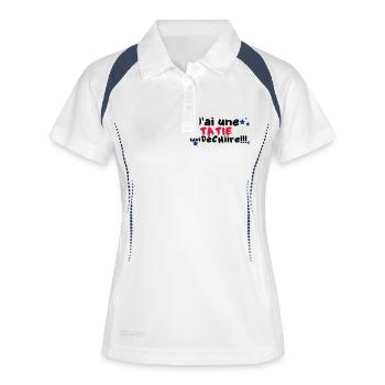 mA TATIE déchire - Polo respirant Femme - blanc/marine - Devant