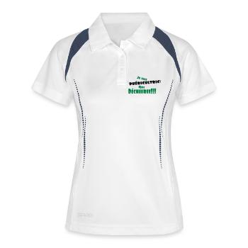 une puéricultrice - Polo respirant Femme - blanc/marine - Devant