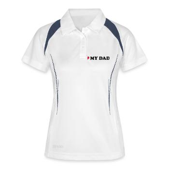 I Love My Dad - Frauen Polo atmungsaktiv - Weiß/Navy - Vorne