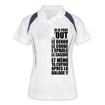 MOI JE POSE TOUT - Polo respirant Femme - blanc/marine - Devant