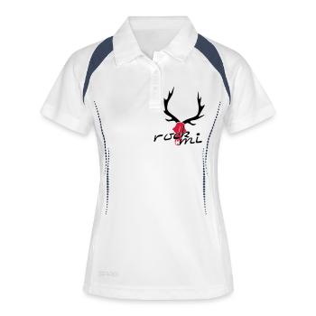 rock mi - Frauen Polo atmungsaktiv - Weiß/Navy - Vorne