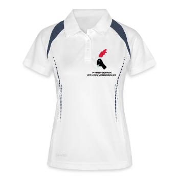 Pyrotechnik - Frauen Polo atmungsaktiv - Weiß/Navy - Vorne