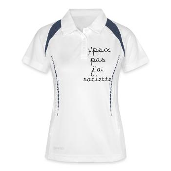 Je peux pas j'ai raclette - Polo respirant Femme - blanc/marine - Devant