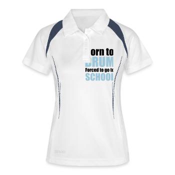 schlagzeug - Frauen Polo atmungsaktiv - Weiß/Navy - Vorne