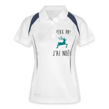 j'peux pas j'ai noel - Polo respirant Femme - blanc/marine - Devant