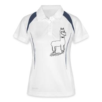 lama - Polo respirant Femme - blanc/marine - Devant