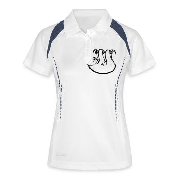 Faultier - Frauen Polo atmungsaktiv - Weiß/Navy - Vorne