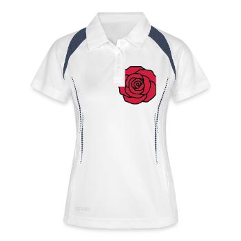 Rose - Frauen Polo atmungsaktiv - Weiß/Navy - Vorne