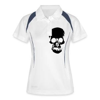 CRÂNE - Polo respirant Femme - blanc/marine - Devant