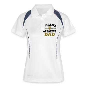 Papa plus grand du monde - monde meilleur papa - Polo respirant Femme - blanc/marine - Devant